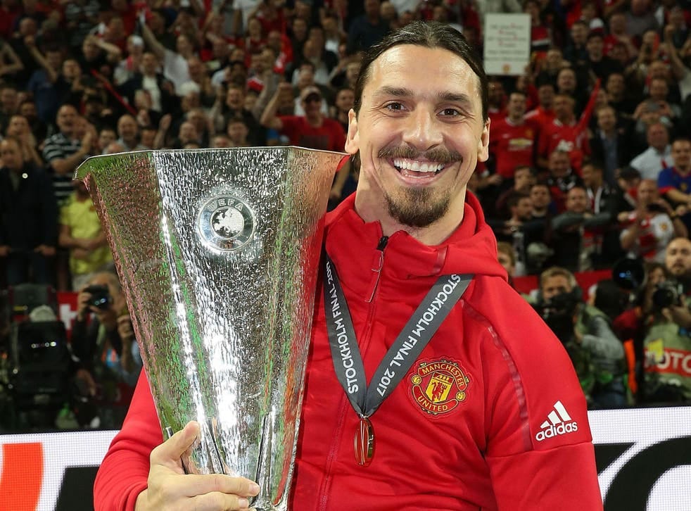 Zlatan with the Europa League trophy